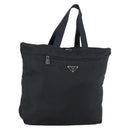 PRADA Boston Bag Nylon Black Silver Auth bs30638-1