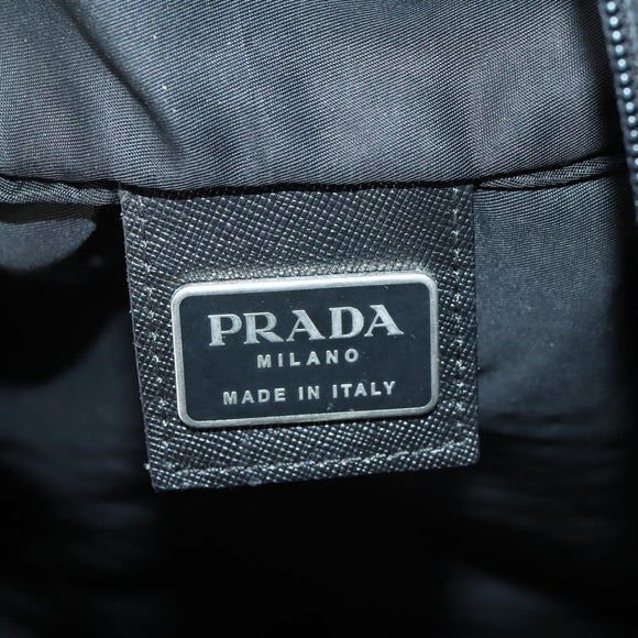 PRADA Boston Bag Nylon Black Silver Auth bs30638
