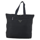 PRADA Boston Bag Nylon Black Silver Auth bs30638-13