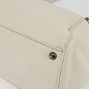 Salvatore Ferragamo Tote Bag Leather White Silver Auth bs30640-9