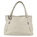 Salvatore Ferragamo Tote Bag Leather White Silver Auth bs30640-13