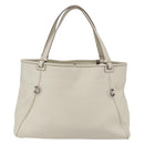 Salvatore Ferragamo Tote Bag Leather White Silver Auth bs30640-2