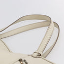 Salvatore Ferragamo Tote Bag Leather White Silver Auth bs30640-8