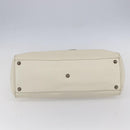 Salvatore Ferragamo Tote Bag Leather White Silver Auth bs30640-5