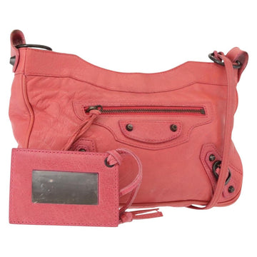BALENCIAGA Hip Shoulder Bag Leather Pink 242803 Auth bs30644