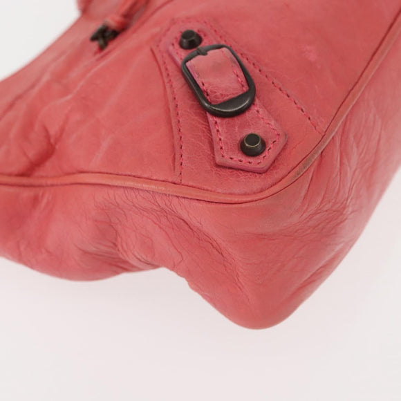 BALENCIAGA Hip Shoulder Bag Leather Pink 242803 Auth bs30644