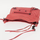 BALENCIAGA Hip Shoulder Bag Leather Pink 242803 Auth bs30644-6