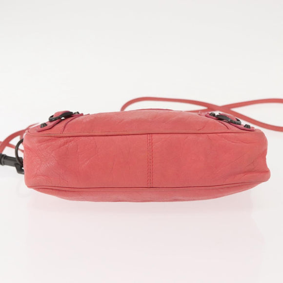 BALENCIAGA Hip Shoulder Bag Leather Pink 242803 Auth bs30644