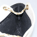 BALLY Chain Shoulder Bag Leather White Gold Auth bs30645-18