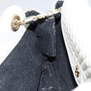 BALLY Chain Shoulder Bag Leather White Gold Auth bs30645-19