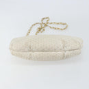 BALLY Chain Shoulder Bag Leather White Gold Auth bs30645-5