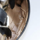 BURBERRY Nova Check Hand Bag Canvas Beige Silver Auth bs30646-23