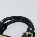 BURBERRY Nova Check Hand Bag Canvas Beige Silver Auth bs30646-8