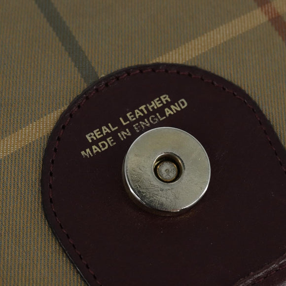 Burberrys Nova Check Shoulder Bag Canvas Leather Beige Gold Auth bs30648