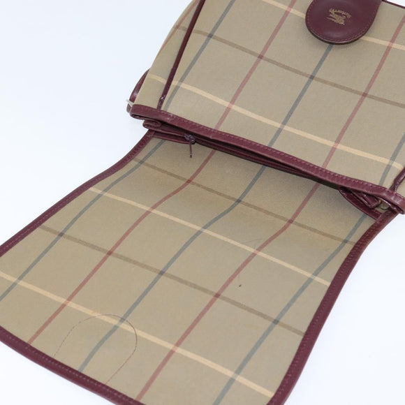 Burberrys Nova Check Shoulder Bag Canvas Leather Beige Gold Auth bs30648