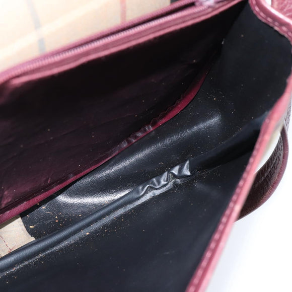 Burberrys Nova Check Shoulder Bag Canvas Leather Beige Gold Auth bs30648