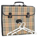 Burberrys Nova Check Garment Cover Canvas Leather Beige Gold Auth bs30652-1