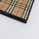 Burberrys Nova Check Garment Cover Canvas Leather Beige Gold Auth bs30652-15