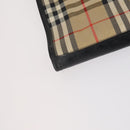 Burberrys Nova Check Garment Cover Canvas Leather Beige Gold Auth bs30652-16