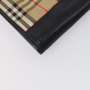 Burberrys Nova Check Garment Cover Canvas Leather Beige Gold Auth bs30652-18