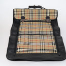 Burberrys Nova Check Garment Cover Canvas Leather Beige Gold Auth bs30652-10