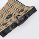 Burberrys Nova Check Garment Cover Canvas Leather Beige Gold Auth bs30652-6