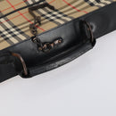 Burberrys Nova Check Garment Cover Canvas Leather Beige Gold Auth bs30652-7