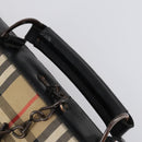 Burberrys Nova Check Garment Cover Canvas Leather Beige Gold Auth bs30652-14