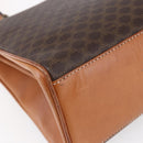 CELINE Macadam Canvas Handtasche PVC Leder Braun Gold Auth bs30654-18