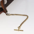 CELINE Macadam Canvas Hand Bag PVC Leather Brown Gold Auth bs30654-9