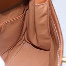 CELINE Macadam Canvas Handtasche PVC Leder Braun Gold Auth bs30654-22