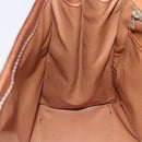 CELINE Macadam Canvas Hand Bag PVC Leather Brown Gold Auth bs30654-23