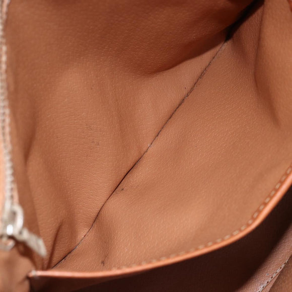 CELINE Macadam Canvas Hand Bag PVC Leather Brown Gold Auth bs30654