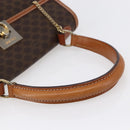 CELINE Macadam Canvas Handtasche PVC Leder Braun Gold Auth bs30654-7