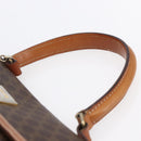 CELINE Macadam Canvas Handtasche PVC Leder Braun Gold Auth bs30654-14