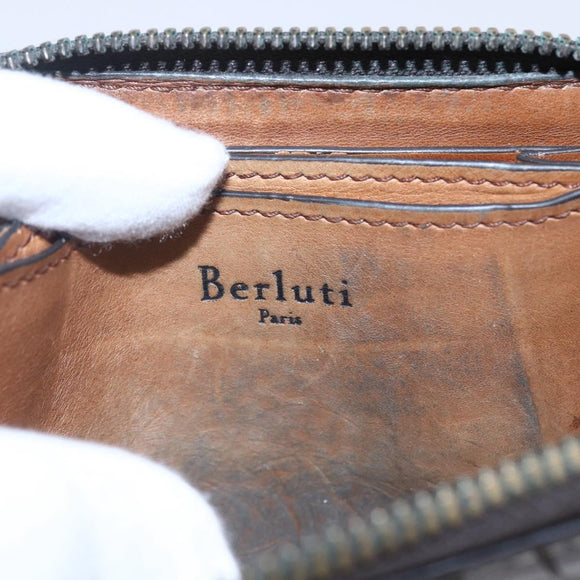 Berluti Wallet Leather Brown Auth bs30656