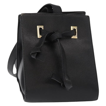 Salvatore Ferragamo Shoulder Bag Leather Gold Black Auth bs30658