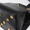 Salvatore Ferragamo Shoulder Bag Leather Gold Black Auth bs30658-13