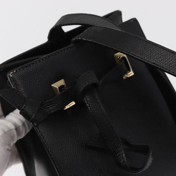 Salvatore Ferragamo Shoulder Bag Leather Gold Black Auth bs30658