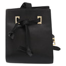 Salvatore Ferragamo Shoulder Bag Leather Gold Black Auth bs30658-2