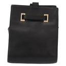 Salvatore Ferragamo Shoulder Bag Leather Gold Black Auth bs30658-3