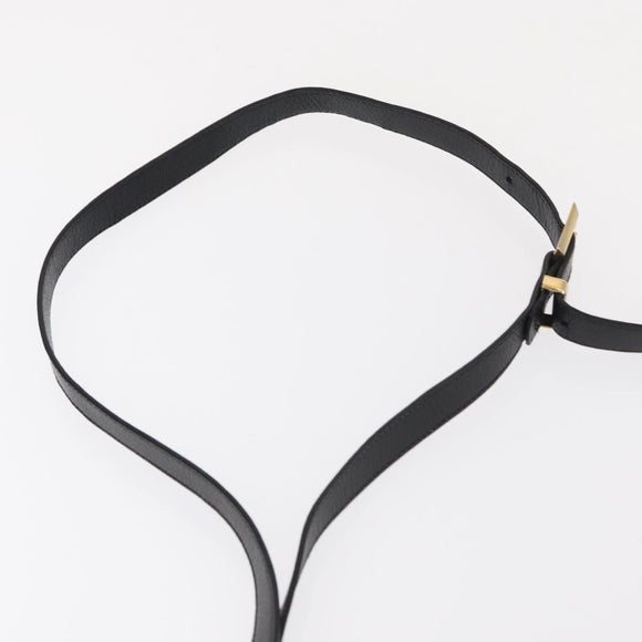 Salvatore Ferragamo Shoulder Bag Leather Gold Black Auth bs30658