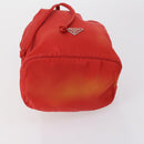 PRADA Pouch Nylon 5 Set Red Khaki Auth bs30659-10