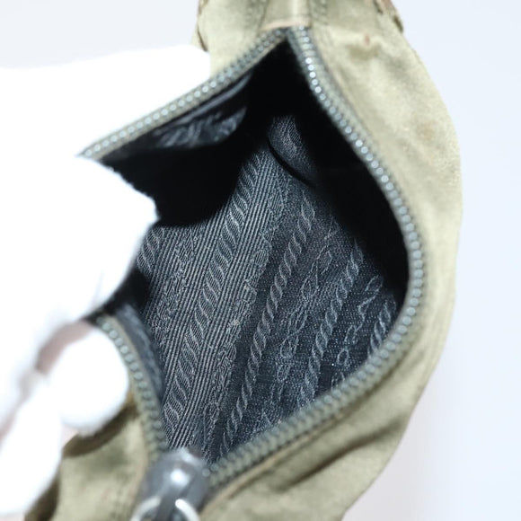 PRADA Pouch Nylon 5 Set Red Khaki Auth bs30659