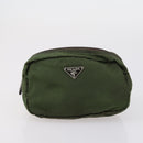 PRADA Pouch Nylon 5 Set Red Khaki Auth bs30659-22