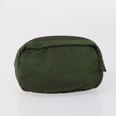 PRADA Pouch Nylon 5 Set Red Khaki Auth bs30659-23
