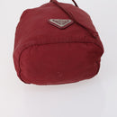 PRADA Pouch Nylon 5 Set Red Khaki Auth bs30659-5