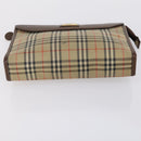 Burberrys Nova Check Clutch Bag Canvas Leather 5 Set Beige Black Auth bs30660-16