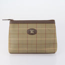 Burberrys Nova Check Clutch Bag Canvas Leather 5 Set Beige Black Auth bs30660-18