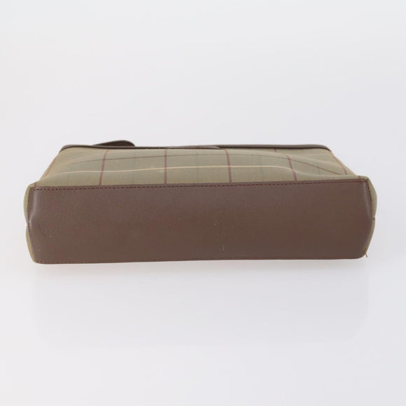 Burberrys Nova Check Clutch Bag Canvas Leather 5 Set Beige Black Auth bs30660